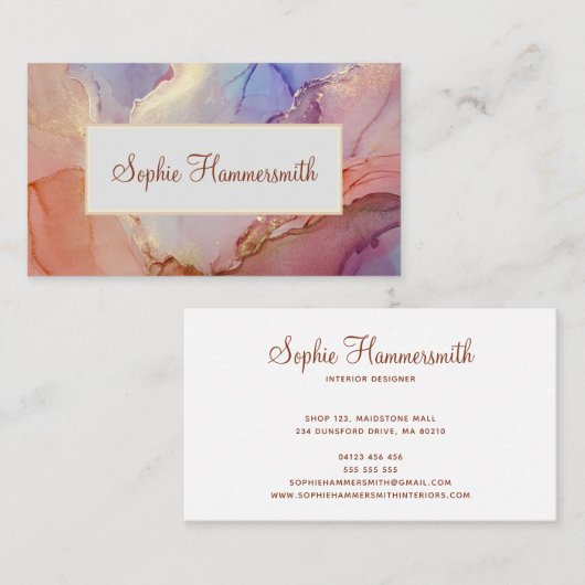 Elegant Pastel Abstract Visitekaartje (Voorkant / Achterkant)