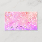Elegant pastel Alcohol Ink Holographic Glitter Bus Visitekaartje (Voorkant)
