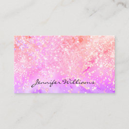 Elegant pastel Alcohol Ink Holographic Glitter Bus Visitekaartje