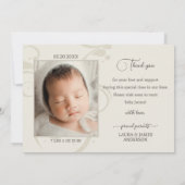 Elegant Pastel Baby Foto geboorteaankondiging Bedankkaart (Achterkant)
