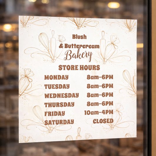 Elegant Pastel Bakery Branding Raamsticker