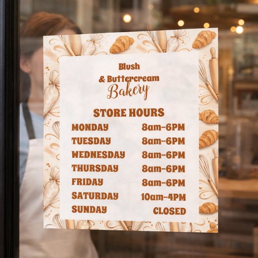 Elegant Pastel Bakery Branding Raamsticker