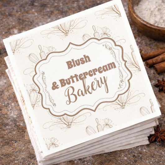 Elegant Pastel Bakery Branding Servet