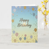 Elegant Pastel Balloons – Happy Birthday Card Kaart (Gele Bloem)