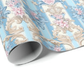 Elegant pastel barok patroon cadeaupapier (Rol Hoek)