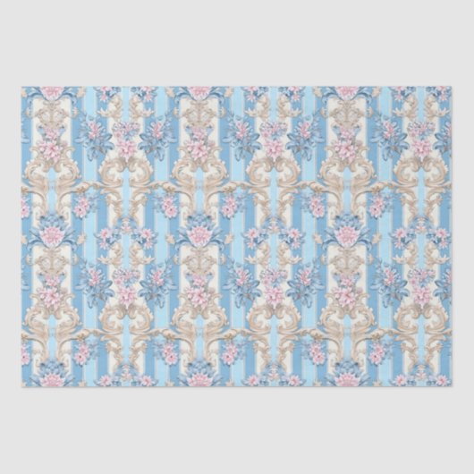 Elegant pastel barok patroon tissuepapier (Voorkant)