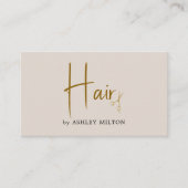 Elegant pastel Beige gouden schaar haar Visitekaartje (Voorkant)