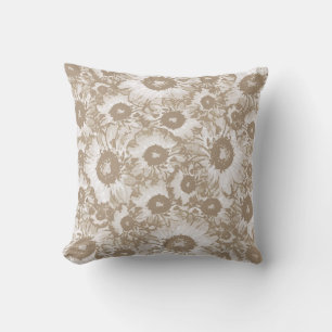 Elegant pastel beige ivoor Floral Pattern Kussen
