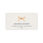 Elegant pastel beige kerstadreslabel etiket (Voorkant)