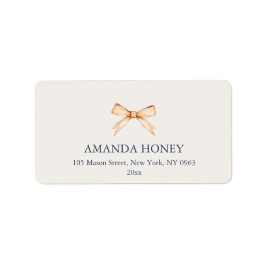 Elegant pastel beige kerstadreslabel etiket (Voorkant)