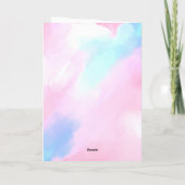 Elegant Pastel Blauw Roze Waterverf Schilderen Bedankkaart (Achterkant)