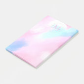 Elegant Pastel Blauw Roze Waterverf Schilderen Post-it® Notes (Schuin)