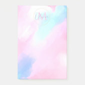 Elegant Pastel Blauw Roze Waterverf Schilderen Post-it® Notes (Voorkant)