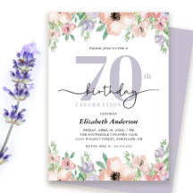 Elegant Pastel Bloem 70e Verjaardagsfeest