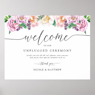 Elegant Pastel Bloem Ceremoniebord zonder Apparatu Poster