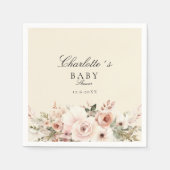 Elegant pastel bloemboeket Baby shower Servet (Voorkant)