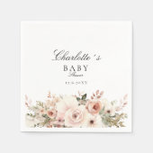 Elegant pastel bloemboeket Baby shower Servet (Voorkant)