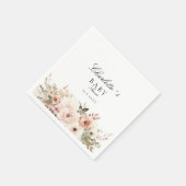 Elegant pastel bloemboeket Baby shower Servet (Hoek)