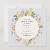 Elegant pastel Bloemen Baby shower Uitnodiging (Voorkant)