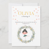 Elegant pastel bloemenballet verjaardagsontwerp kaart (Achterkant)