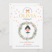 Elegant pastel bloemenballet verjaardagsontwerp kaart (Voorkant / Achterkant)