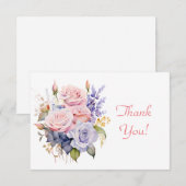 Elegant pastel bloemenboeket dank u Flat Notitiekaartje (Voorkant / Achterkant)