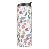 Elegant Pastel Bloemmotief Monogram Thermosbeker (Gedraaid links)