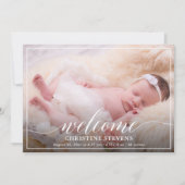 Elegant Pastel Blue 3 Foto geboorteaankondiging Feestdagenkaart (Voorkant)