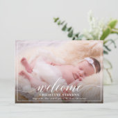 Elegant Pastel Blue 3 Foto geboorteaankondiging Feestdagenkaart (Staand voorkant)