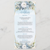Elegant Pastel Blue Eucalyptus Floral Wedding Menu (Voorkant)