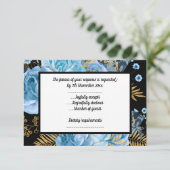 ELEGANT PASTEL BLUE FLORAL BLACK ALL OCCASION RSVP (Staand voorkant)