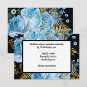 ELEGANT PASTEL BLUE FLORAL BLACK ALL OCCASION RSVP (Voorkant / Achterkant)