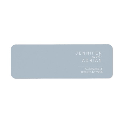 Elegant Pastel Blue, minimaal modern retouradres Etiket (Voorkant)