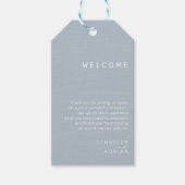 Elegant Pastel Blue Minimal Weddenschap Welkom Cadeaulabel (Voorkant)