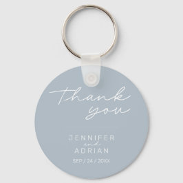 Elegant Pastel Blue Minimal Wedding sleutelhanger