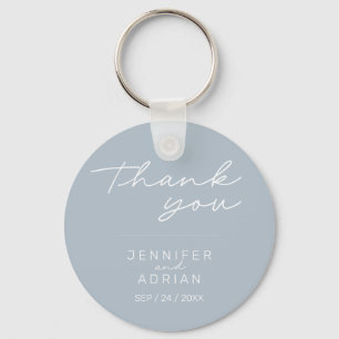 Elegant Pastel Blue Minimal Wedding sleutelhanger