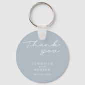 Elegant Pastel Blue Minimal Wedding sleutelhanger (Achterkant)