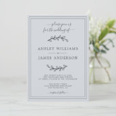Elegant Pastel Blue Wedding-uitnodiging Kaart (Staand voorkant)