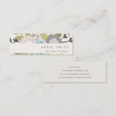 Elegant Pastel Boho Blush Blue Green Leafy Floral Mini Visitekaartje (Voorkant / Achterkant)