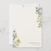 Elegant Pastel Boho Blush Blue Green Leafy Floral Notitiekaartje (Voorkant)