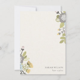 Elegant Pastel Boho Blush Blue Green Leafy Floral Notitiekaartje