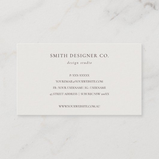 Elegant Pastel Boho Blush Blue Green Leafy Floral Visitekaartje (Achterkant)