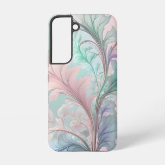 Elegant Pastel Botanical Art – Soft Leaf Design in Samsung Galaxy Hoesje