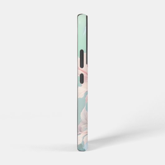 Elegant Pastel Botanical Art – Soft Leaf Design in Samsung Galaxy Hoesje (Rechterkant)