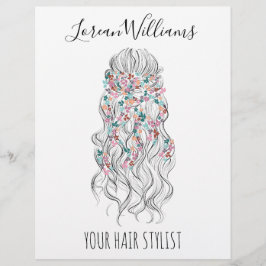Elegant Pastel Bride Wavy Hair Styling Floral  Flyer