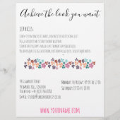 Elegant Pastel Bride Wavy Hair Styling Floral  Flyer (Achterkant)