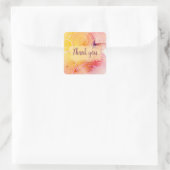 Elegant Pastel Butterflies en Swirls Dank u wel Vierkante Sticker (Tas)