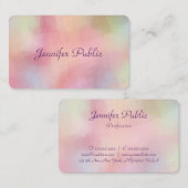 Elegant Pastel Colors Calligraphy Script Sjabloon Visitekaartje (Voorkant / Achterkant)