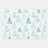 Elegant pastel Colors Hand Drawn kerstbomen Inpakpapier Vel (Voorkant 2)