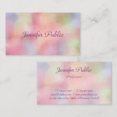 Elegant Pastel Colors Handgeschreven Script Sjablo Visitekaartje (Voorkant / Achterkant)